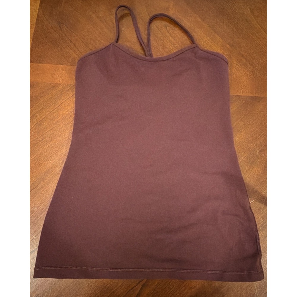 Lululemon Power Y Tank Top Shirt Size 8 Burgundy Maroon Workout Gym